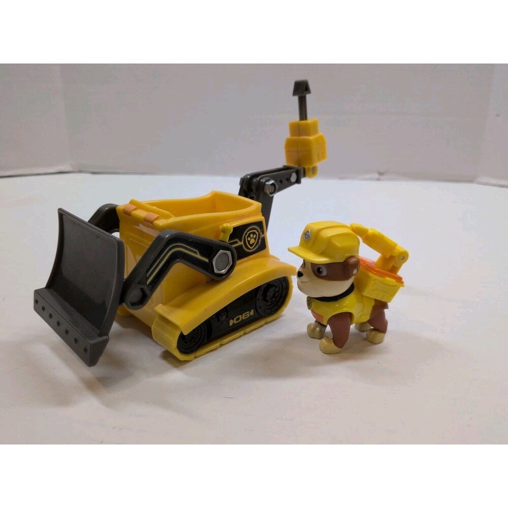 Paw Patrol Mission Paw Rubble’s Bulldozer Vehicle & Figure Complete HTF